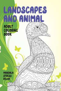 Adult Coloring Book Landscapes and Animal - Mandala Stress Relief