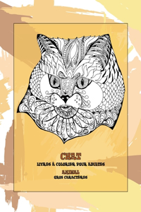 Livres à colorier pour adultes - Gros caractères - Animal - Chat