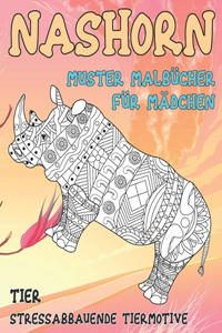 Muster Malbücher für Mädchen - Stressabbauende Tiermotive - Tier - Nashorn