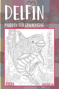 Malbuch für Erwachsene - Grosse A4 - Tiere - Delfin