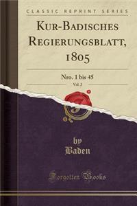 Kur-Badisches Regierungsblatt, 1805, Vol. 2
