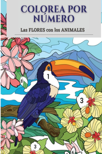 Colorea por número las flores con los animales