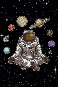 Yoga Astronaut Meditates In Space And feels The Galaxy
