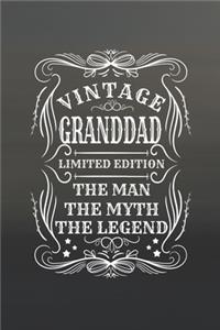 Vintage Granddad Limited Edition The Man The Myth The Legend