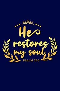 He Restores My Soul Psalm 23 3