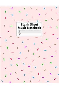 Blank Sheet Music Notebook: Easy Blank Staff Manuscript Book Large 8.5 X 11 Inches Musician Paper Wide 12 Staves Per Page for Piano, Flute, Violin, Guitar, Trumpet, Drums, Cell