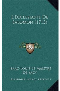 L'Ecclesiaste De Salomon (1713)