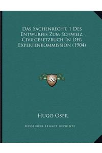 Das Sachenrecht, 1 Des Entwurfes Zum Schweiz. Civilgesetzbuch In Der Expertenkommission (1904)