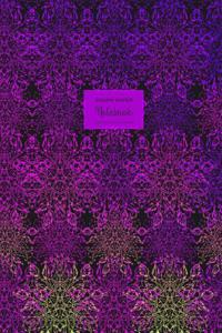 Square Grid Journal - Graph Paper Notebook - Purple Lace on Black
