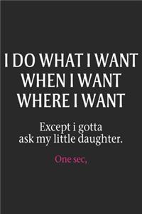 I do what i want when i want where i want except i gotta ask my little daughter one sec