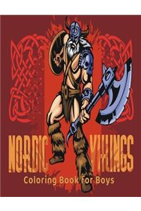 Nordic Vikings Coloring Book for Boys