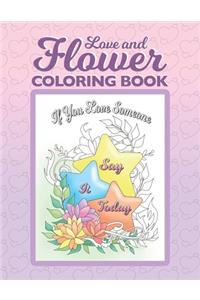 Love and Flower Coloring Book