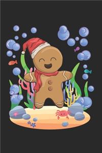 Christmas Gingerbread Man Underwater Notebook