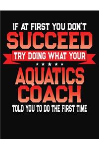 If At First You Don't Succeed Try Doing What Your Aquatics Coach Told You To Do The First Time