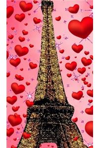 Paris eiffel tower glitter glitter red hearts creative blank journal sir Michael designer edition