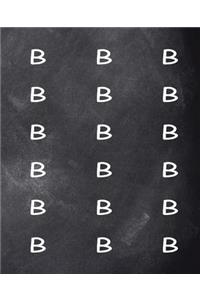 Monogram B School Composition Book Personalized Letter B Chalkboard 130 Pages