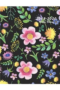 2019-2020 Weekly Planner: Large Two Year Planner with Flower Coloring Pages (Volume 1)