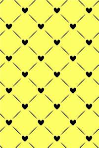 Bullet Journal Notebook Black Quilted Hearts Pattern 6