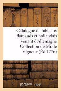 Catalogue de Tableaux Flamands Et Hollandais Venant d'Allemagne Collection de MR de Vigneux