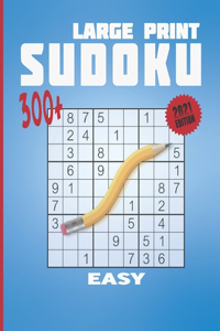 Large print sudoku 300+ Easy