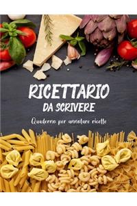 Ricettario Da Scrivere Quaderno Per Annotare Ricette
