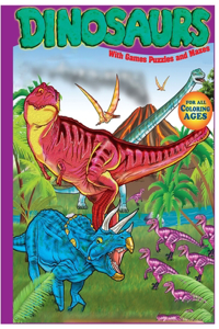 Dinosaur With Games puzzies And Mazes For All Coloring Ages