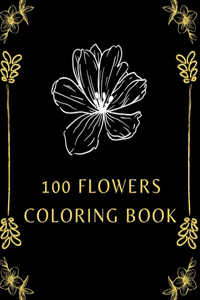 100 flowers coloring book