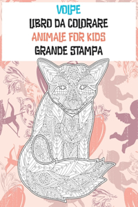 Libro da colorare - Grande stampa - Animale for Kids - Volpe