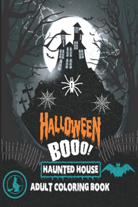 Halloween Booo! Haunted House Adult Coloring book