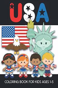 USA Coloring Book for Kids Ages 1-5