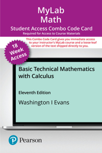 Mylab Math with Pearson Etext -- Combo Access Card -- For Basic Technical Mathematics with Calculus (18-Weeks)