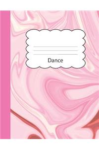 Dance: Cute Large Blank Draw & Write Notebook Half Sketch & Dotted Handwriting Dashed Lined Practice Paper for Girls - Pink Marble Paperback Cover - Illust