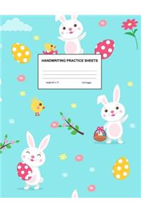 Handwriting Practice Sheets: Cute Blank Lined Paper Notebook for Writing Exercise and Cursive Worksheets - Perfect Workbook for Preschool, Kindergarten, 1st, 2nd, 3rd and 4th Gr