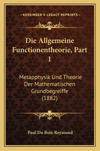 Allgemeine Functionentheorie, Part 1