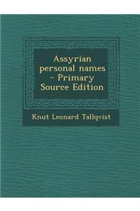 Assyrian Personal Names
