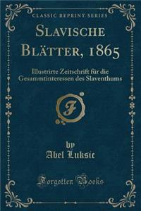 Slavische BlÃ¤tter, 1865: Illustrirte Zeitschrift FÃ¼r Die Gesammtinteressen Des Slaventhums (Classic Reprint)