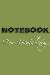 Notebook For Vocabulary