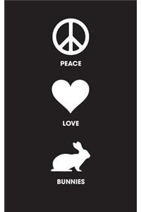 Peace Love Bunnies - Lined Journal