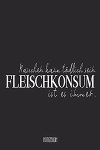 Rauchen kann tödlich sein. Fleischkonsum ist es immer. Notizbuch