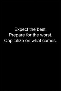 Expect the best. Prepare for the worst. Capitalize on what comes.