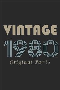 Retro Birthday - Vintage 1980 Notebook Original Parts Gift