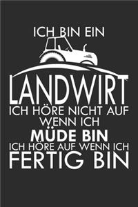 Ich bin Landwirt - Ich höre nicht auf wenn ich müde bin - Ich höre auf wenn ich fertig bin