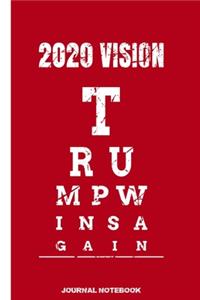 2020 Vision Trump Wins Again Journal Notebook