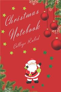 Christmas Notebook College Ruled