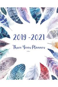 2019-2021 Three Year Planner-Feathers