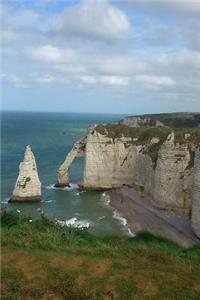 Drone View of the Arch and the Aiguille, Cliffs Etretat in Normandy, France