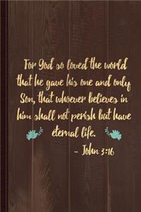 John 316 Bible Verse Journal Notebook
