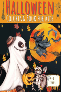 Halloween Coloring Book for Kids ages 4-8