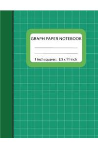 Graph Paper Notebook 1 inch Squares