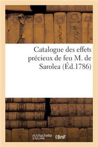 Catalogue Des Effets Précieux de Feu M. de Sarolea